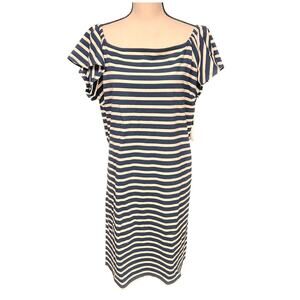 Women's NWT Lauren by Ralph Lauren Striped off shoulder shift sundress XL